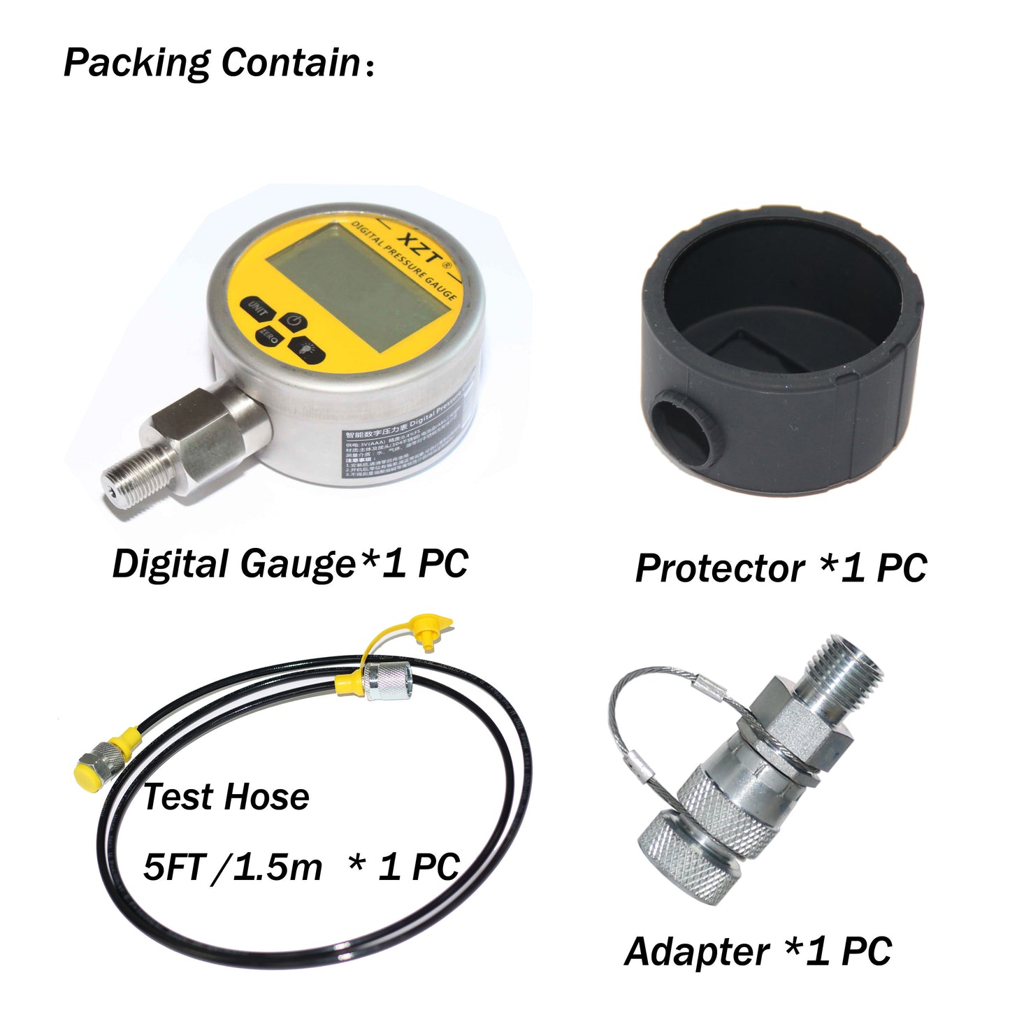 Free Shipping XZT 10000PSI Digital Hydraulic Pressure Test Coupling Kit,Repair Test Tools for JCB