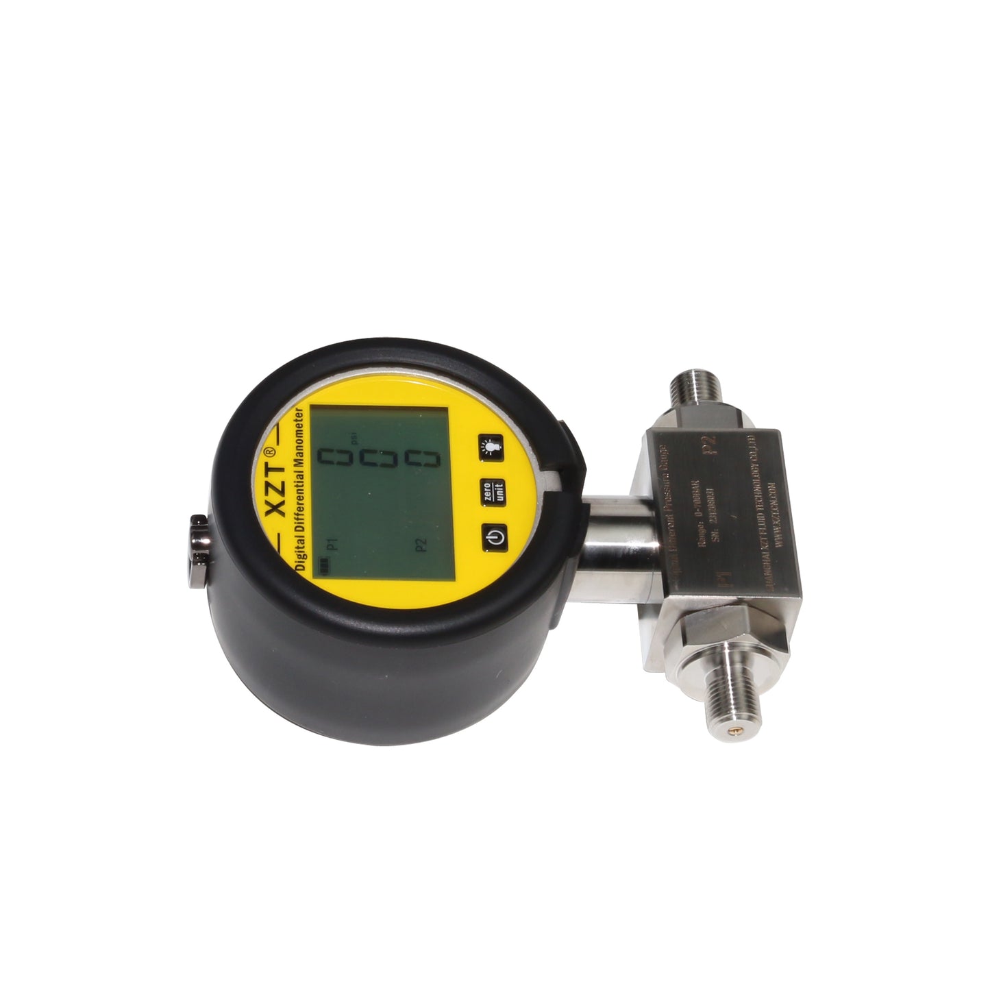 Free Shipping XZT 3.15" 0~700BAR/10000 PSI Digital Different Hydraulic Pressure Gauge with Red Protector,Pressure Manometer, Pressure Sensor Connector