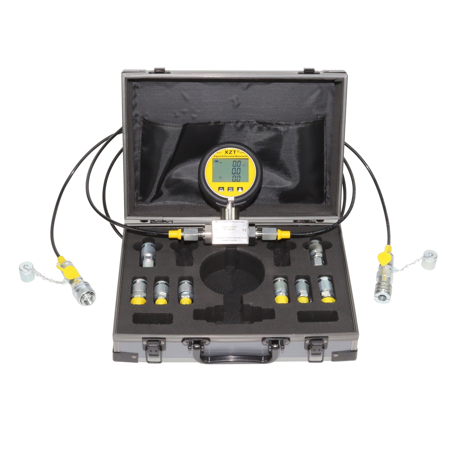 Free Shipping XZT 70MT Hydraulic Pressure Test Coupling Kit,Pressure gauges Set,Test Hose,digital pressure gauge for Repair Excavator Construction Machinery