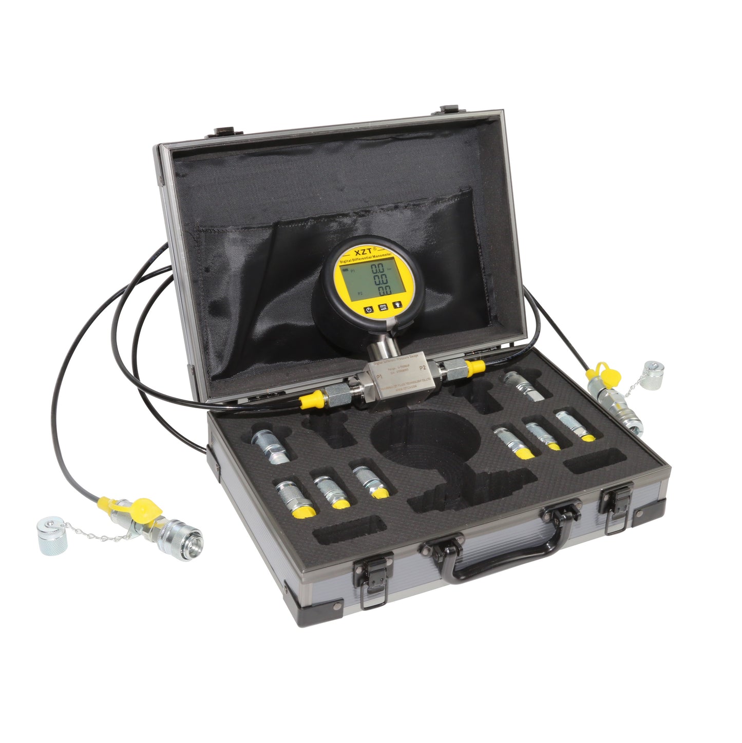 Free Shipping XZT 70MT Hydraulic Pressure Test Coupling Kit,Pressure gauges Set,Test Hose,digital pressure gauge for Repair Excavator Construction Machinery