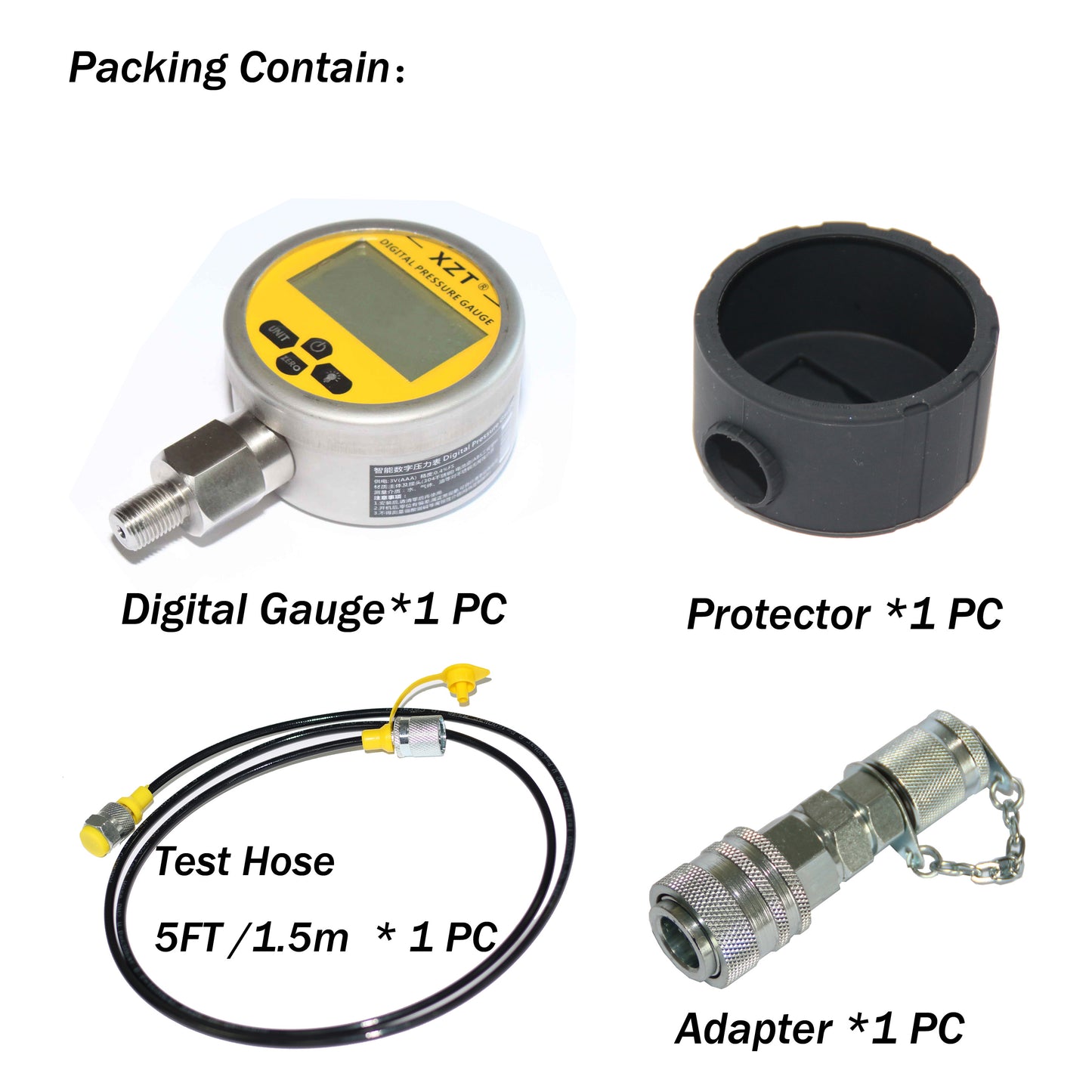 XZT 10000PSI Digital Hydraulic Pressure Test Coupling Kit,Repair Test Tools for Caterpiller Case John Deere Excavator