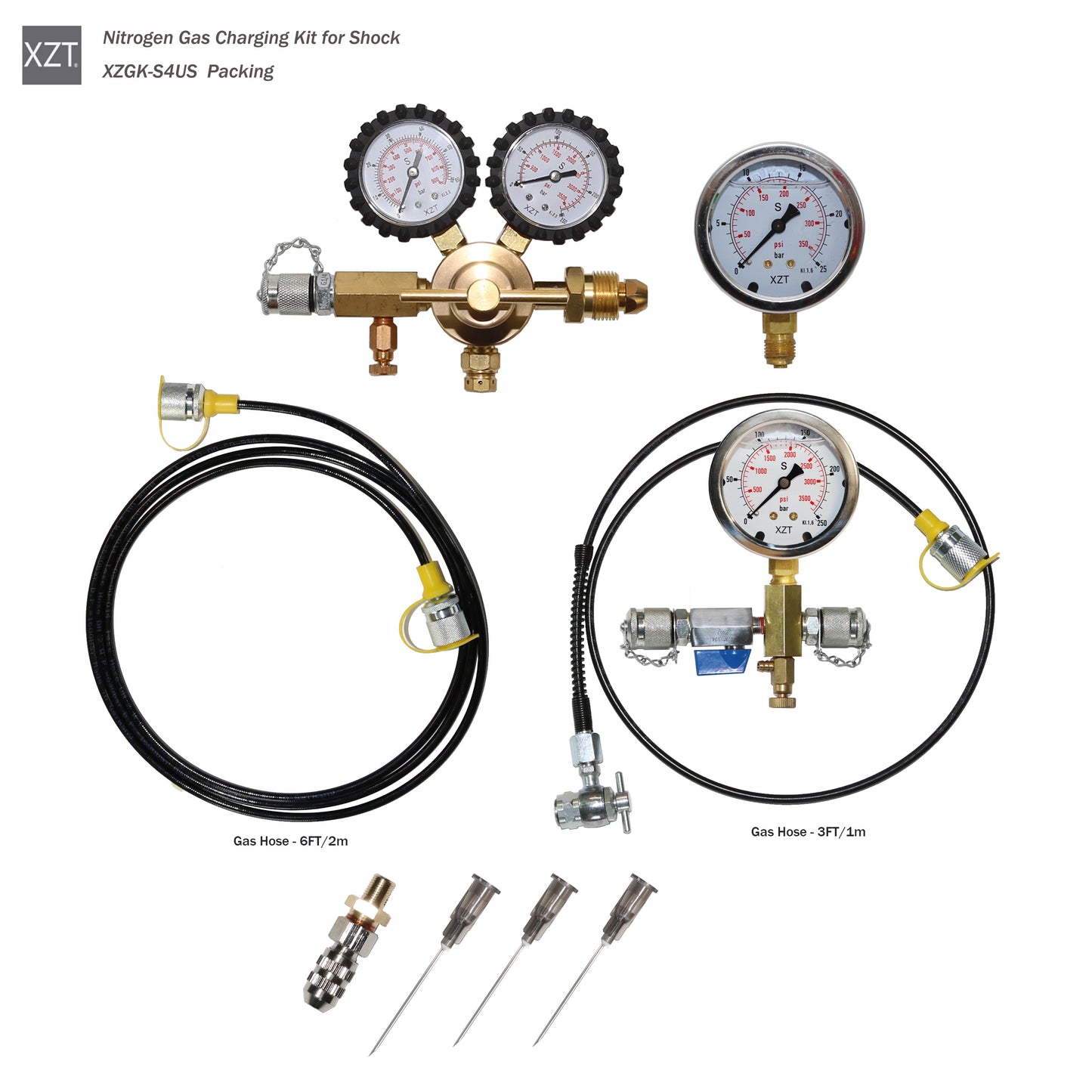 XZT S4 Aircraft Aviation Tools Schrader Nitrogen Gas Pressure Test kit,Nitrogen Regulator kit,High Pressure Struct No Air Loss Coupler 556 ,Shocks Fill Tools 的副本