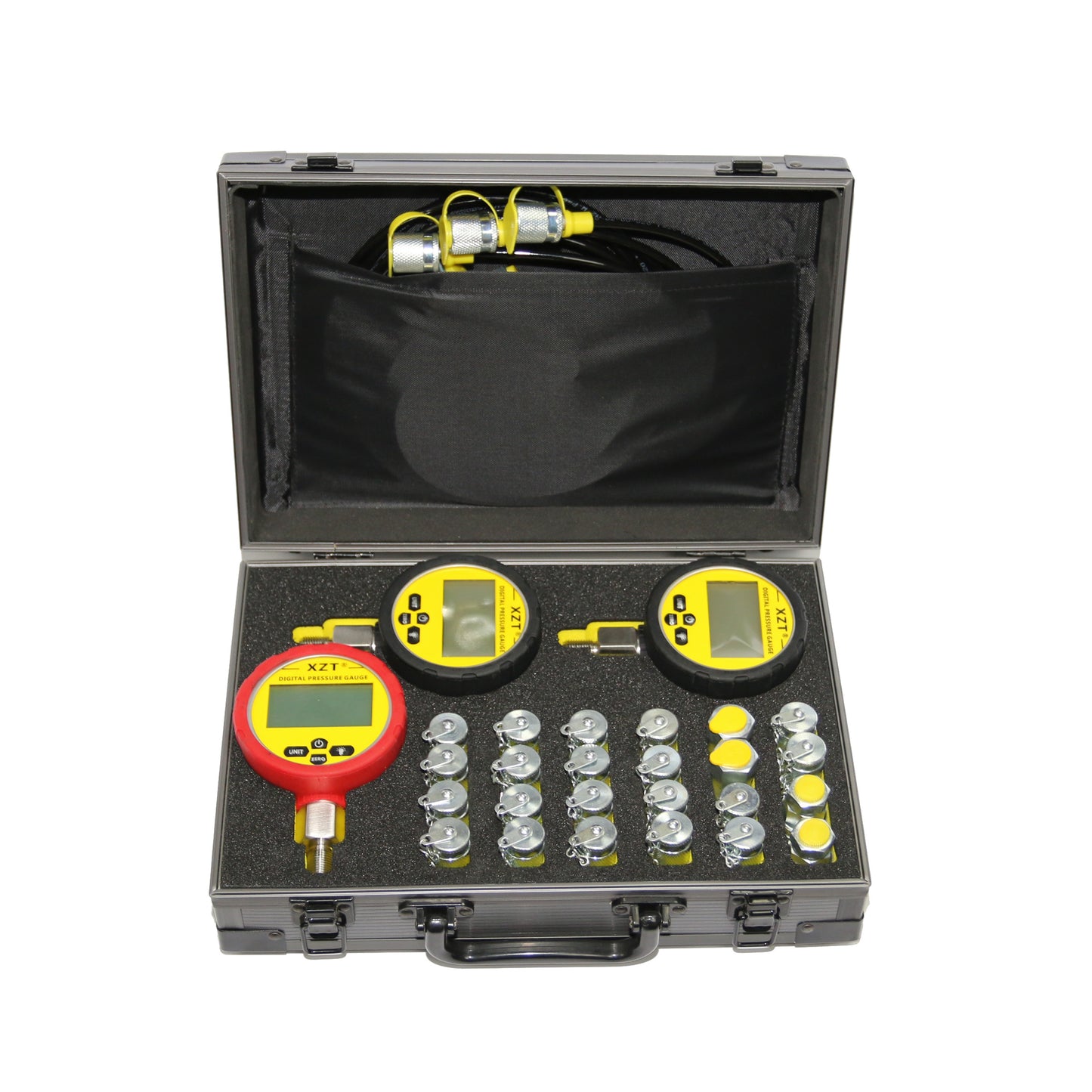 XZT 70P Digital Hydraulic Pressure Test,Pressure gauges Set, Mini Hydraulic Hose Set, Test Coupling Set,Hydraulic Repair Tools for Excavator Construction Machinery,Hydraulic Systems