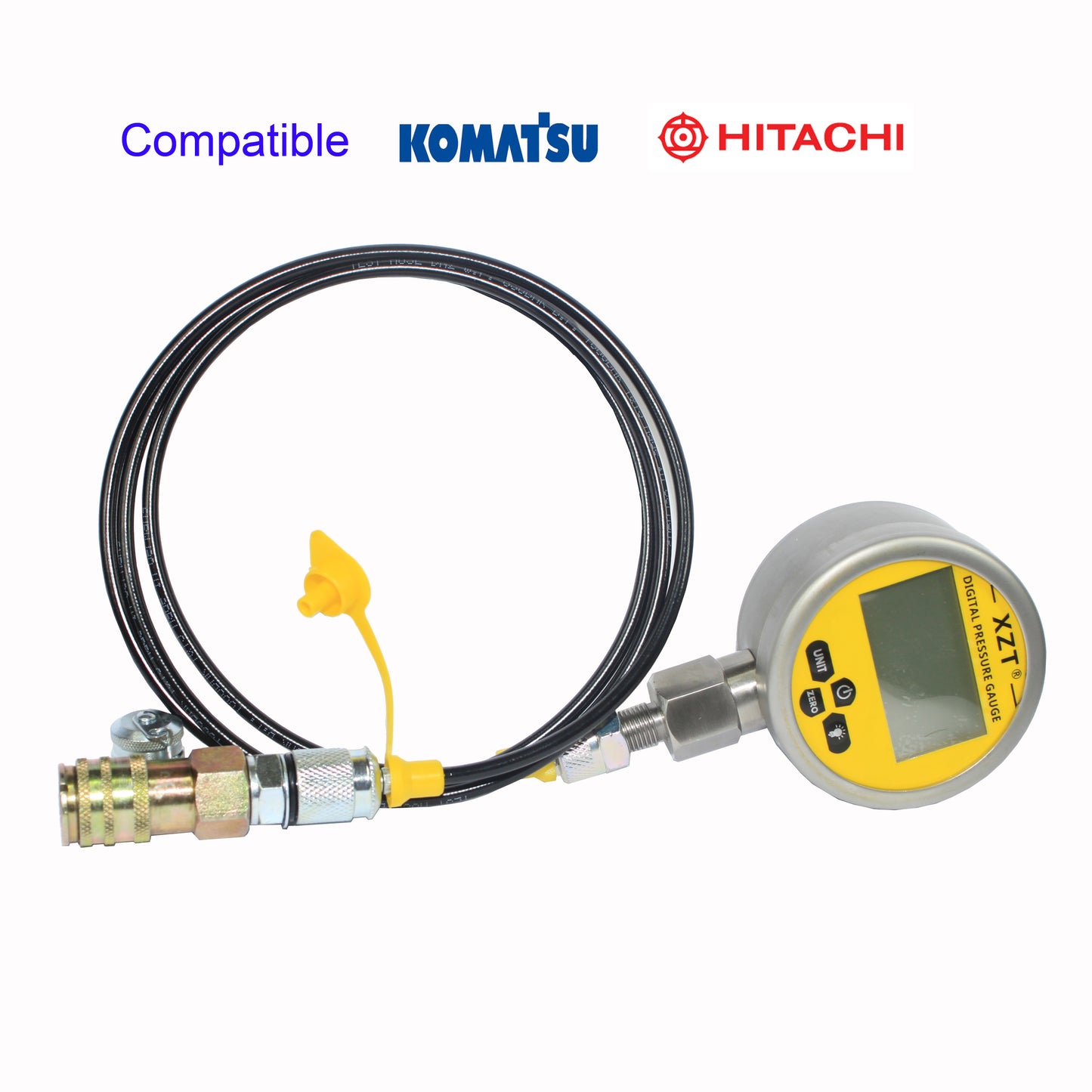 XZT 70C Hydraulic Pressure Test Coupling Kit,Pressure gauges Set,Test Hose,BSPP ORFS JIC Hydraulic Swivel Run tees Set Repair Tools for Most Excavator Construction Machinery