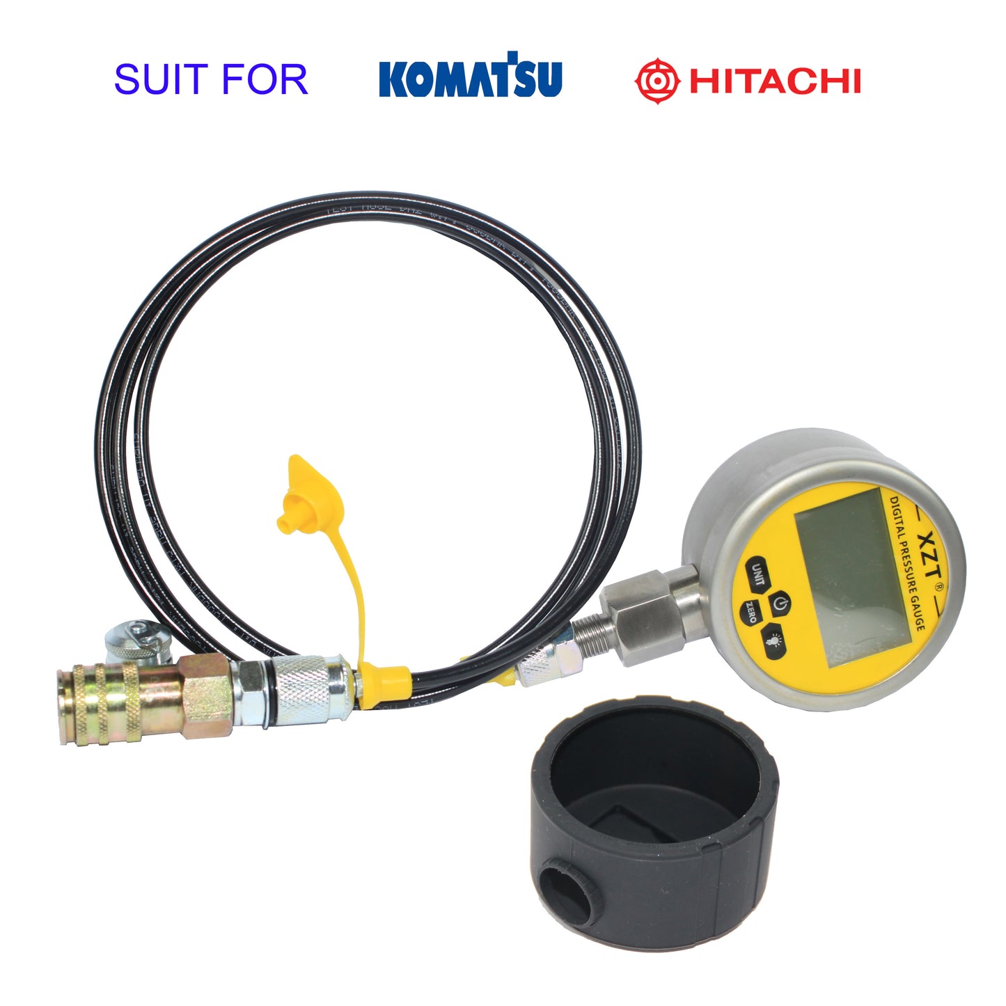 XZT 10000PSI Digital Hydraulic Pressure Test Coupling Kit,Repair Test Tools for Komatsu Hitachi Excavator