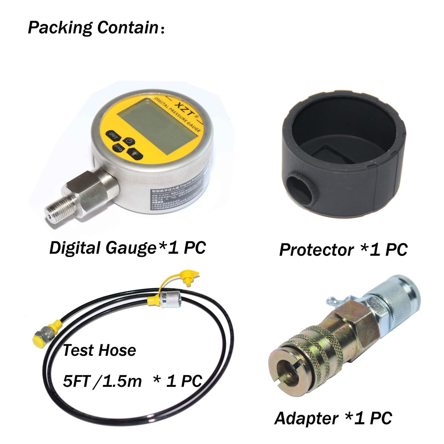 XZT 10000PSI Digital Hydraulic Pressure Test Coupling Kit,Repair Test Tools for Komatsu Hitachi Excavator