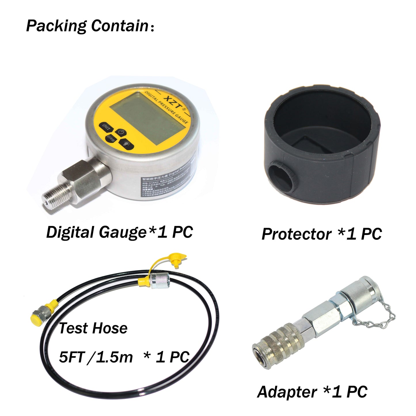 XZT 10000PSI Digital Hydraulic Pressure Test Coupling Kit,Repair Test Tools for Volvo Hiab Excavator