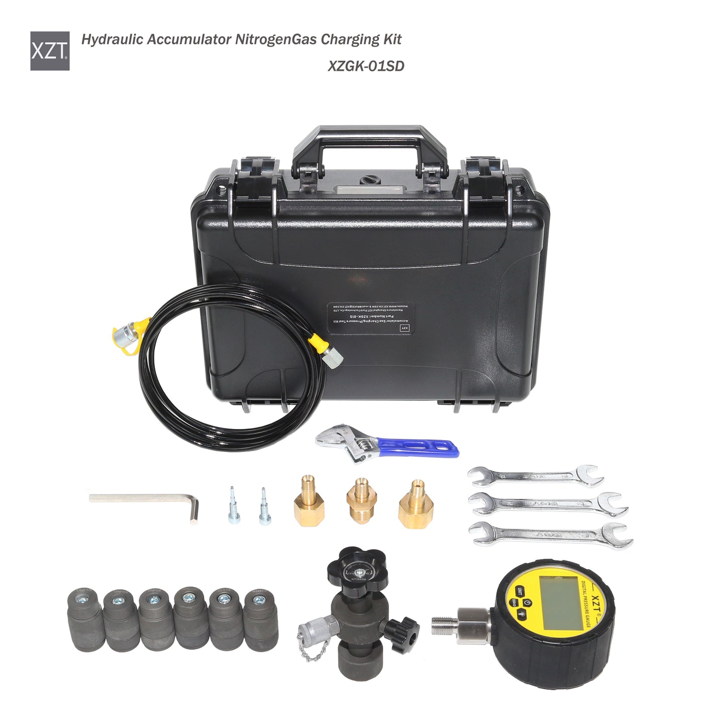 XZT GK-01SD Free Shipping Hydraulic Accumulator Nitrogen Charging System, Nitrogen Pressure Test Kit, Gas Charging Tools