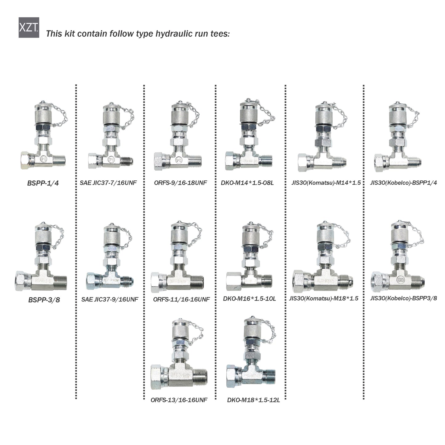 XZT 70K Digital Hydraulic Pressure Test Coupling Kit,Pressure Gauge,Test Hose,Test Point for Excavator Construction Machinery Repair