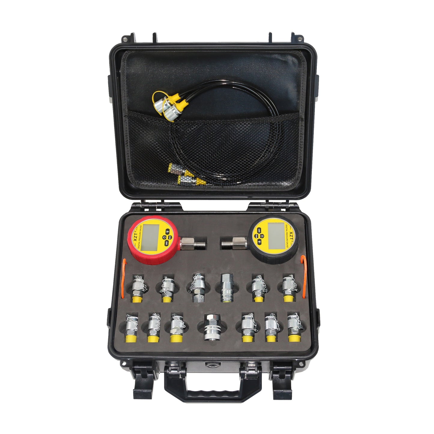 XZT 70K Digital Hydraulic Pressure Test Coupling Kit,Pressure Gauge,Test Hose,Test Point for Excavator Construction Machinery Repair