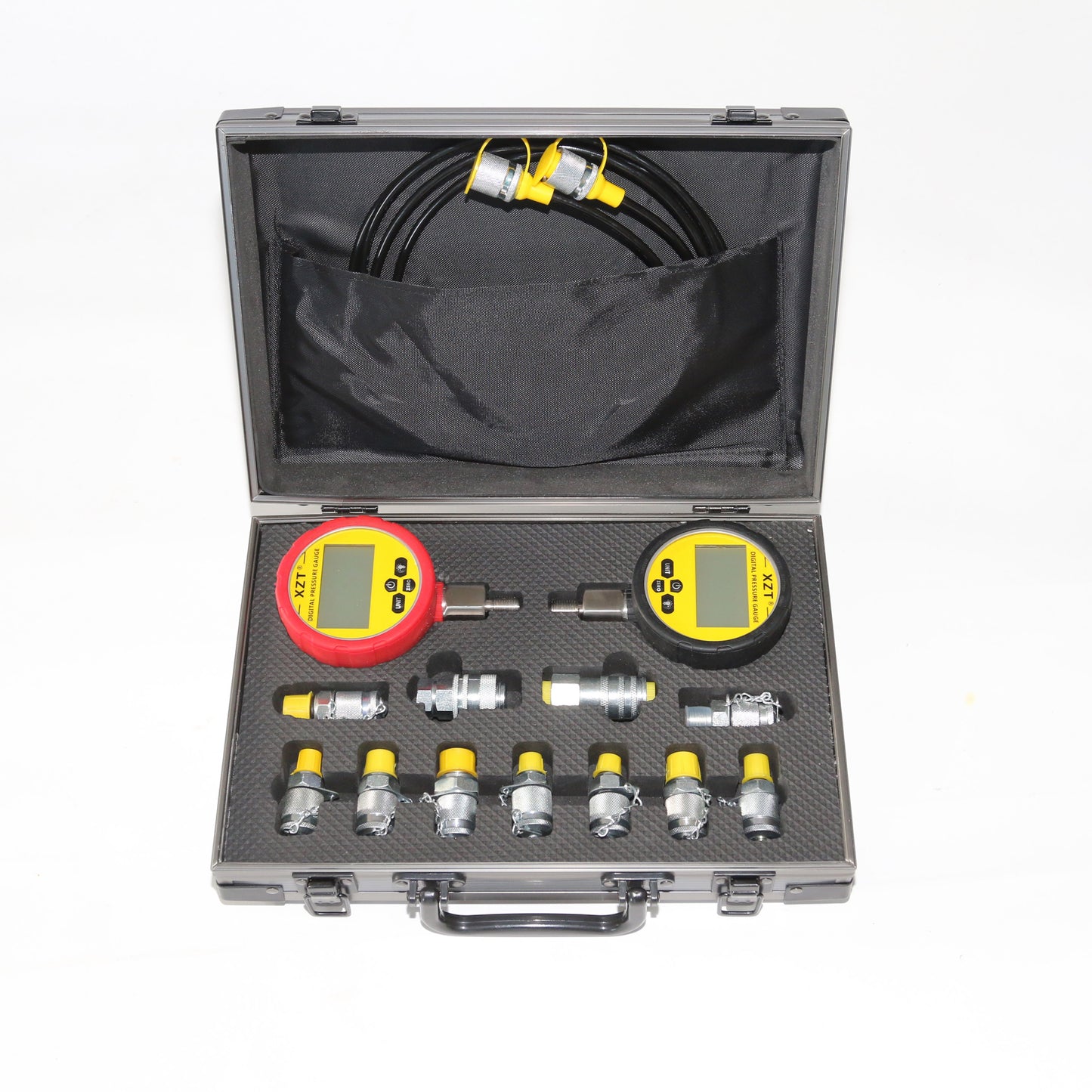 XZT 70M Hydraulic Pressure Test Coupling Kit,Pressure gauges Set,Test Hose,digital pressure gauge for Repair Excavator Construction Machinery